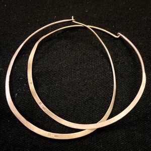 Vintage silver 925 signed hoops- 2 1/2 inches diameter